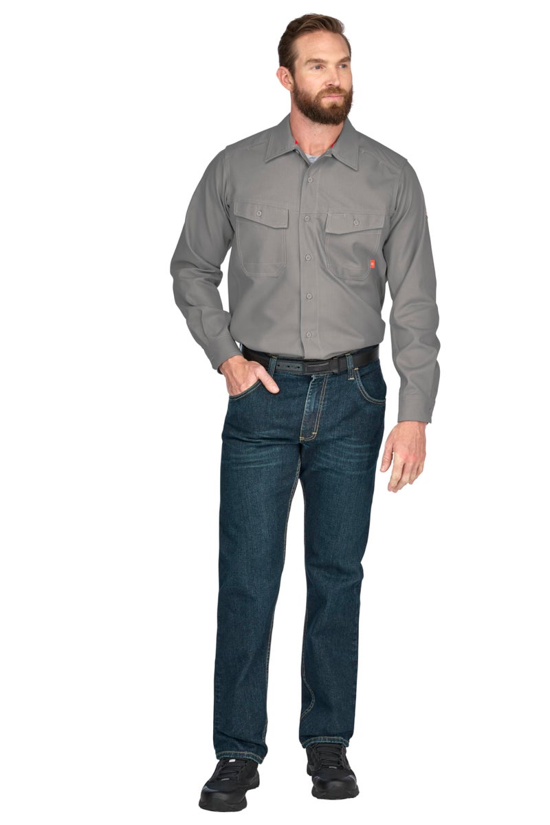 Bulwark FR Bulwark Men's iQ Series Endurance Collection FR Work Shirt, Grey, Large - Image 1